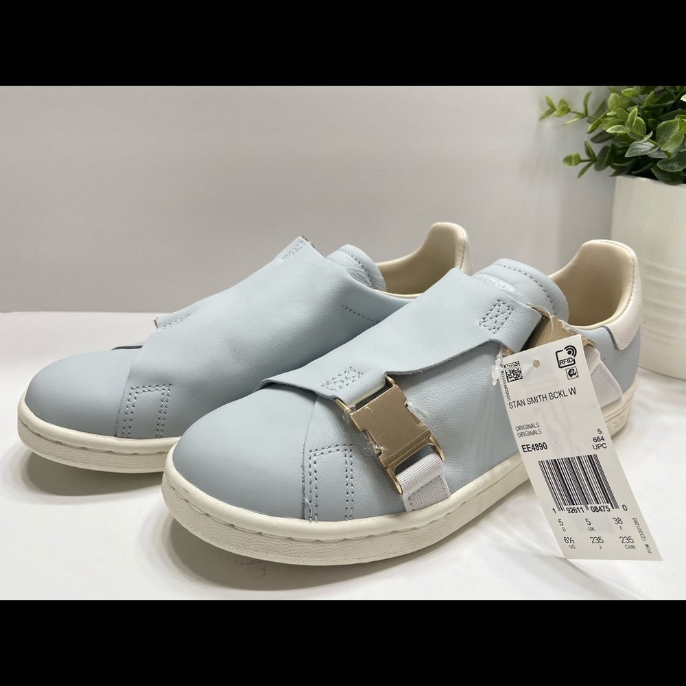 NEW Adidas Stan Smith Women's Leather Buckle Sneakers Shoes